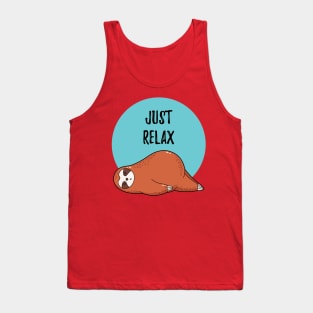 SLOTH Just Relax Funny Design Tank Top